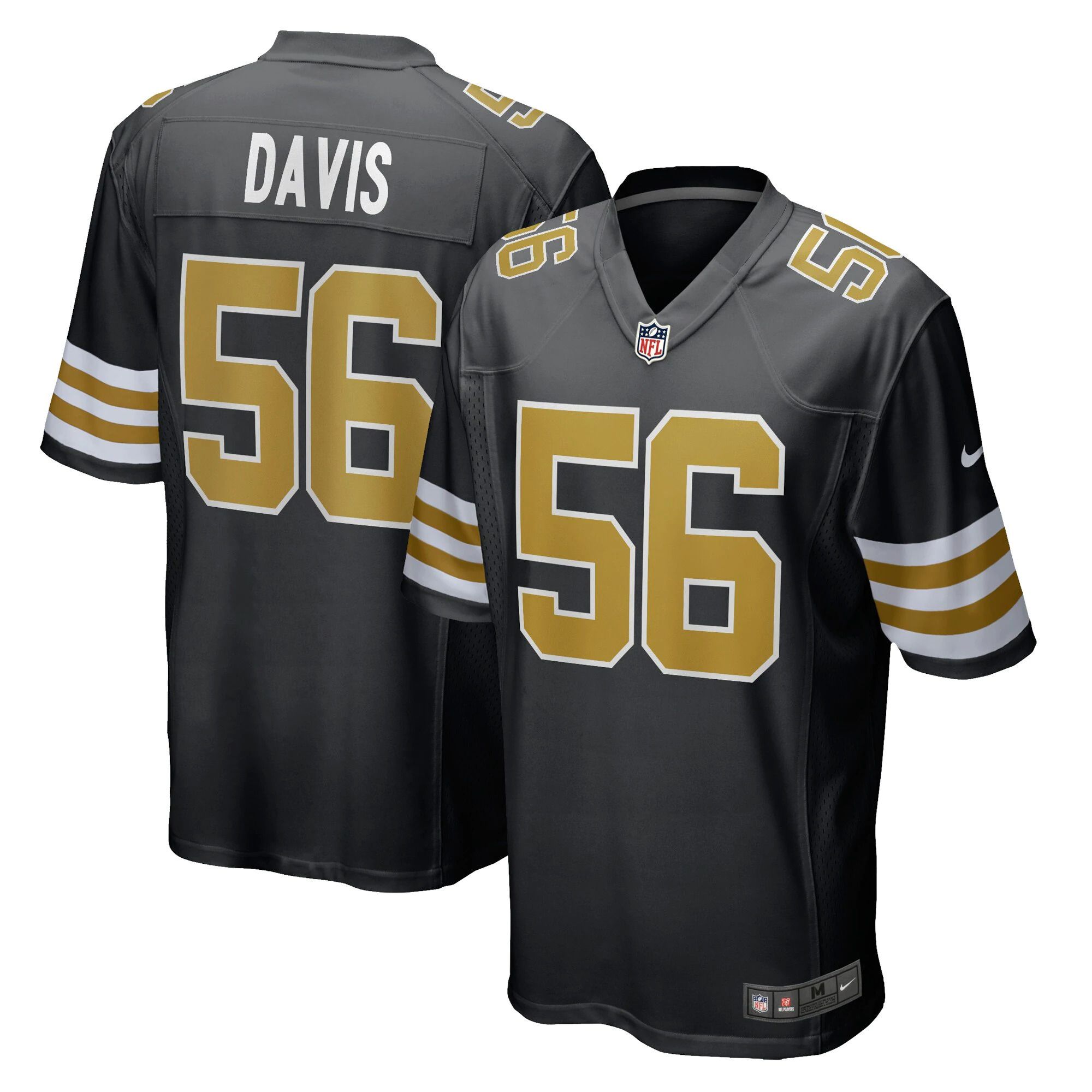 Men New Orleans Saints #56 Demario Davis Nike Black Game Alternate NFL Jersey->new orleans saints->NFL Jersey